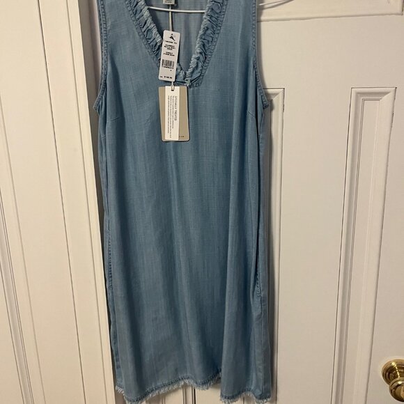 Chambray Ruffle Shift Dress - Picture 3 of 3